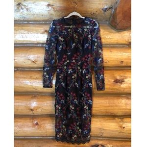 Dress the Population - Lace overlay midi dress